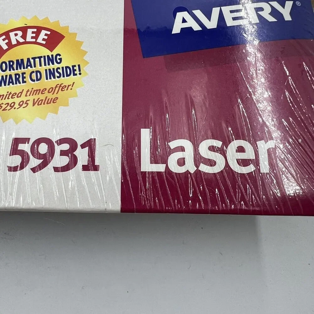 Avery 5931 Removable White CD DVD Labels 25 Sheets 50 Disc Labels 100 Spine